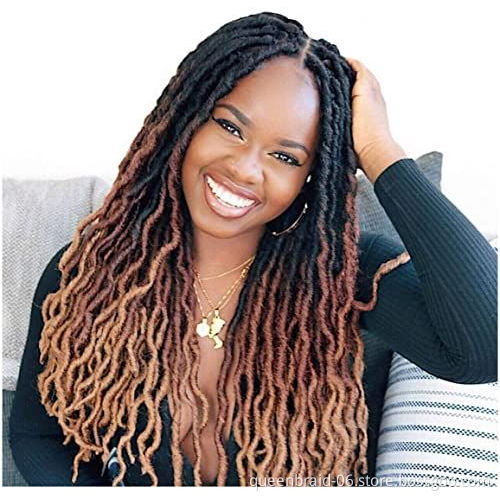 Wholesale Free Nature Soft Dread Ombre Synthetic Crochet Braids Hair Extensions Curly Goddess Faux Locs